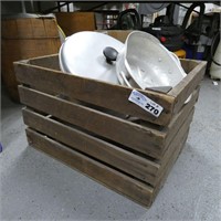 Aluminum Cookware w/ Wooden Crate