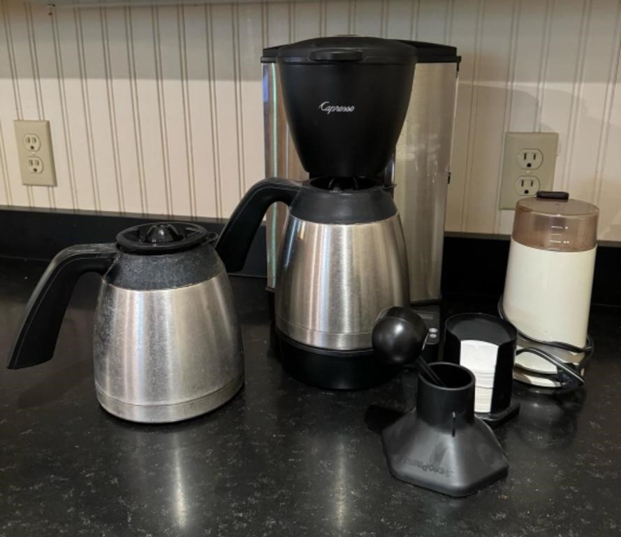 Capresso coffeemaker w/ 2 Carafes/accessories