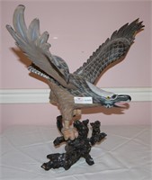 Carved and Overpainted Bald Eagle, loss to talon