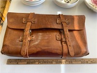 leather worn vintage messenger bag