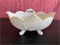 Pink Milk Glass Centerpiece Bowl