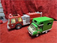 Nylint pressed steel fire truck, Tonka green campe