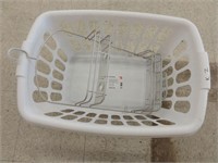 laundry basket, shower shelf