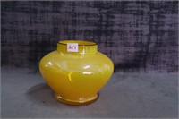 yellow glass vase .