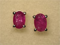 $100 Sterling Silver Ruby Earrings