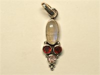 $140 S/Silver Moonstone & other Gems Pendant ~3.4g