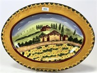 Hand painted dish with scenery