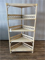 LaCor White Bamboo Style Corner Shelf