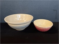 2 Vintage Salt Glaze Mixing Bowls