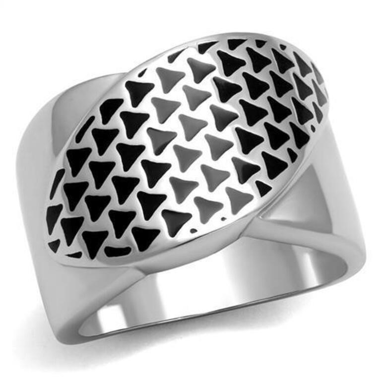 Geometric High Polish Fashion Ring