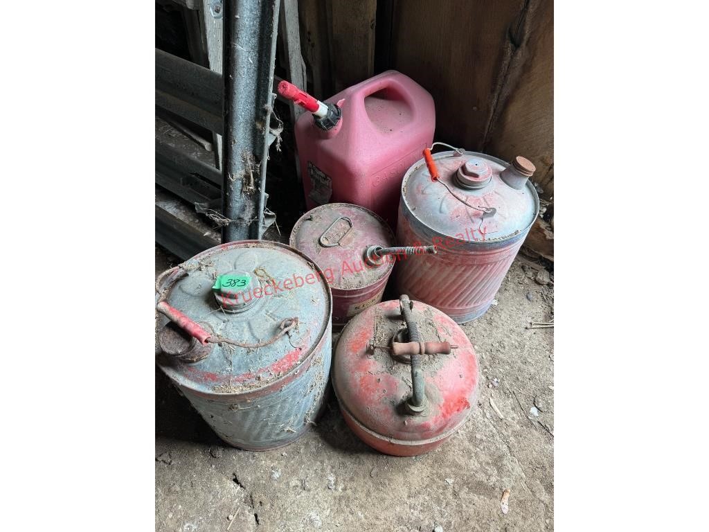 Assorted Empty Gas Cans