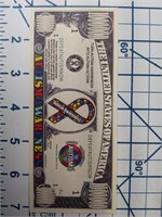 Autism awareness novelty banknote