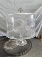 Vintage Glass Cake Stand With Cover
