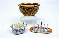 Colorful Toast Stand & Rich Pottery