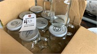 2 Tea Jars 1 Plastic ! Glass New Case Jars