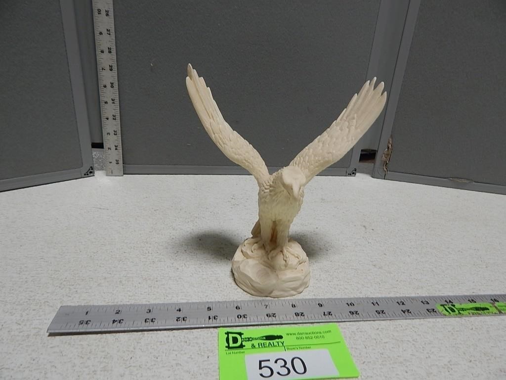 Eagle alabaster resin statue; approx 8" tall