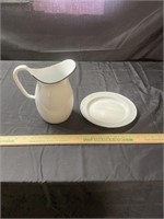 Enamel pitcher and plate