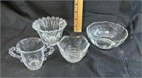 Assorted Glass Snack Serving Bowls