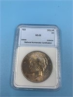 1923 Silver Peace dollar MS66 by  NNC