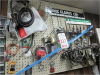 LOT, PEGBOARD ON THIS WALL W/PARTS & SUPPLIES