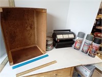 Wood Storage Box, CD Collection Organizer, Rust
