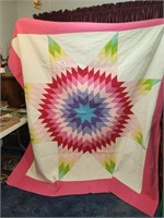 Vintage Star Quilt - approx 80" x 84"