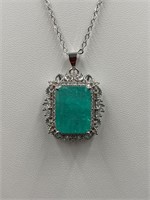 Blue Green Tourmaline Necklace