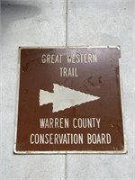 Metal Great Western Trail Warren County sign