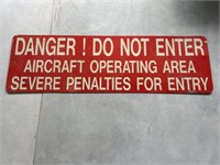 Metal Danger Do Not Enter sign