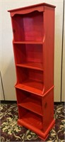 Red Stained Pine Narrow Bookcase - Mastercraft