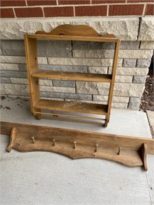 Two pine hanging shelves  BH