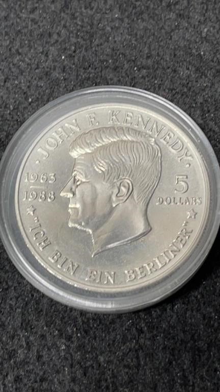 John F Kennedy 1963-1988 5 Dollars Commemorative C