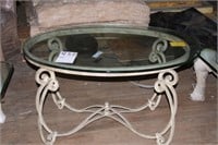 Oval Glass Top End Table