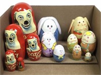 (13pc) Hand Painted Nesting Dolls