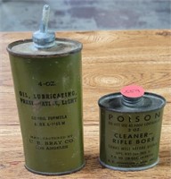 WWII US ARMY GUN MAINTENANCE TIN CANS