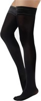 R2852  CALZITALY Opaque Thigh High Pantyhose - Bla