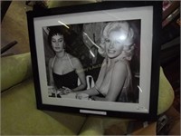 Black & White Framed Photo Sofia Loren & Jane Mans