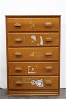 Vintage 5-Drawer Wood Chest of Drawers