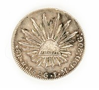 Coin 1826 8 Reales Mexico Libertad Silver Coin-VF