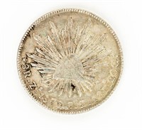 Coin 1879 8 Reales Mexico Libertad Silver Coin-F