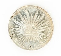 Coin 1868 8 Reales Mexico Libertad Silver Coin-AU