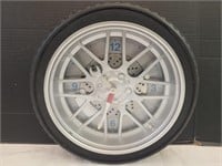 14" wide Rubber Tire & Wrench Clock