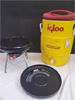 5 Gal Igloo Cooler & Coleman Table Top Grill