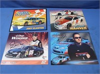 4 Nascar Autographed Pictures