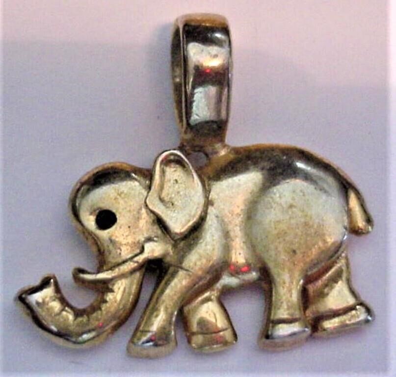 Heavy Brass Elephant Pendant