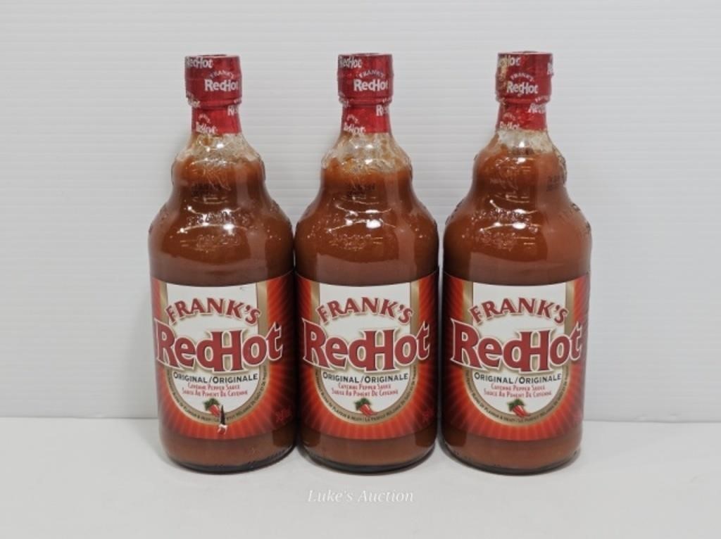 3 BOTTLES OF FRANKS RED HOT SAUCE - BB JULY 2025