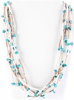 Jewelry Beaded Shell & Turquoise Necklace