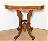 Antique Eastlake Marble Top Parlor Table