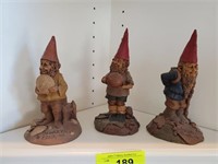 3 TOM CLARK GNOMES- PAWLEY, FIELDING, AURTHUR