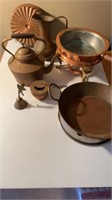 Copper in appearance tea kettle, chaffing dish,